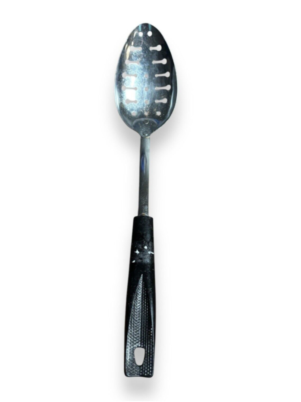 EKCO, Keyhole Slotted Spoon, USA,~Black Handle - VINTAGE
